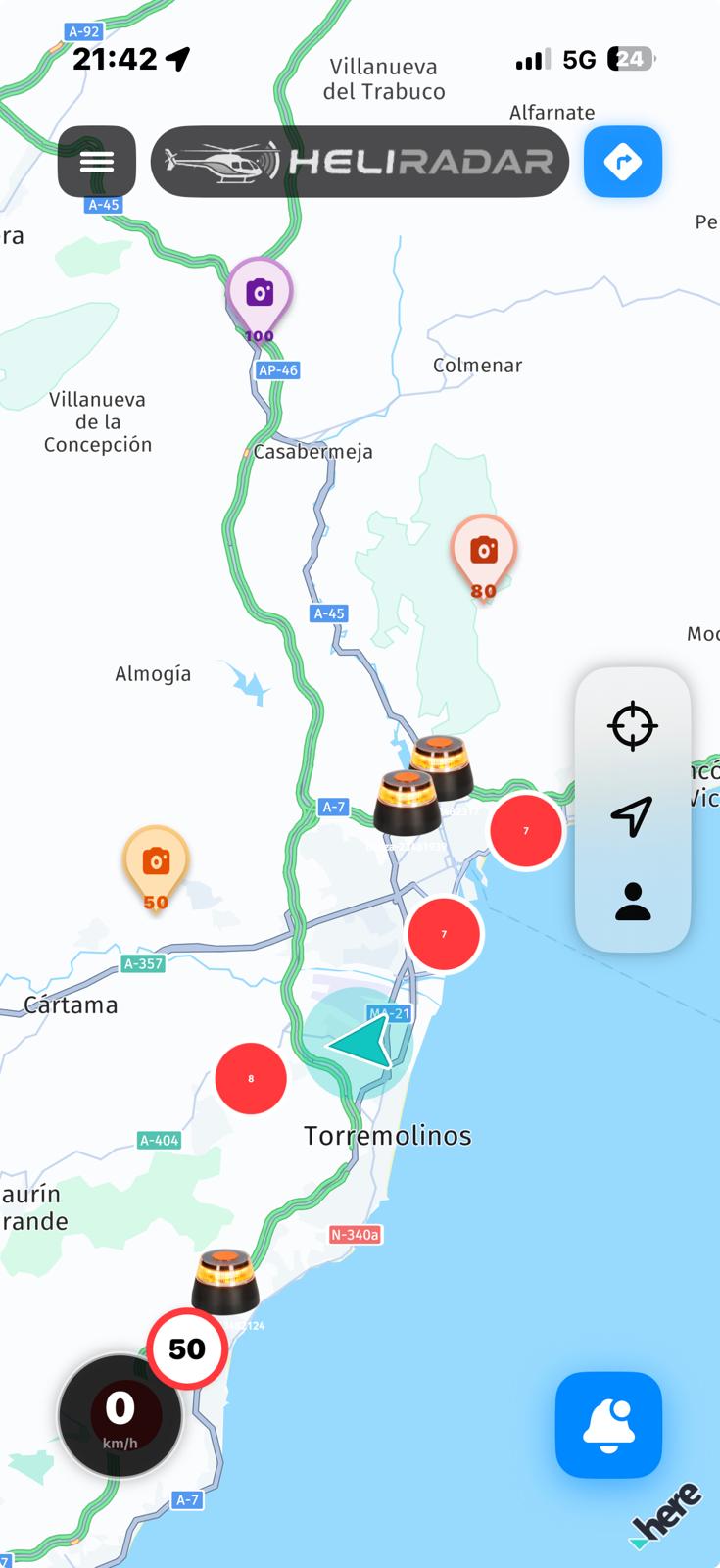 Mapa todo en uno con radares y POIs