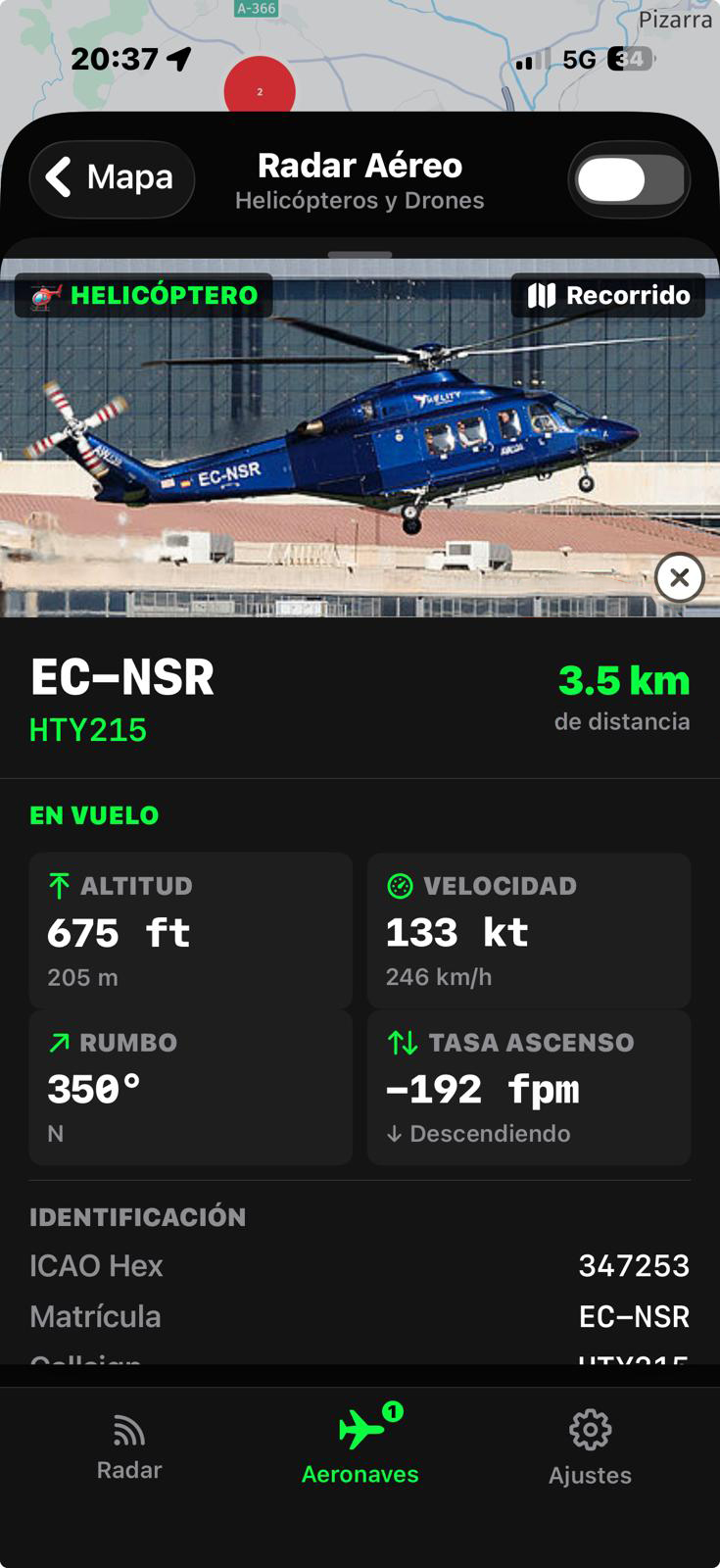Radar aéreo: detección de aeronaves